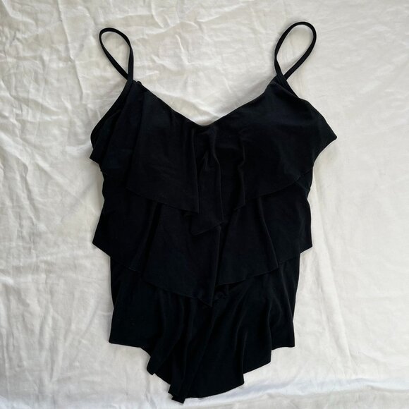 Magicsuit Black Tiered Slimming Tankini Bra Top Swimsuit size 12 - Picture 2 of 12